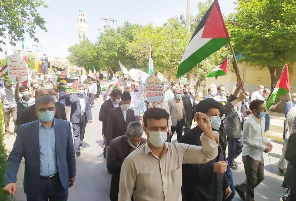 فریاد حمایت از فلسطین در دارالعباده طنین انداز شد