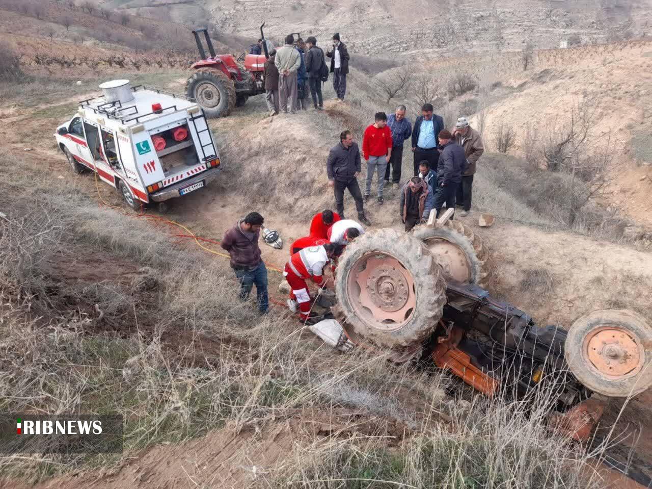 دو فوتی در واژگونی تراکتور حوالی روستای قره نوده بجنورد