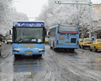 خدمات‌دهی ناوگان حمل و نقل عمومی در روز برفی ارومیه