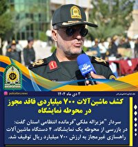 کشف ماشین‌آلات بدون مجوز در محوطه نمایشگاهی در لامرد