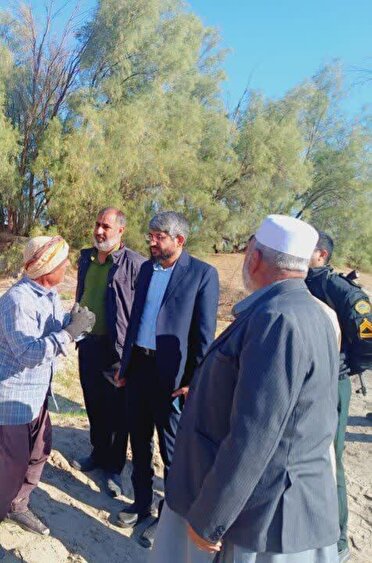 حل اختلاف تعدادی از کشاورزان ناصریه با ورود دادستان ریگان