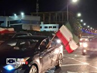 نمايش اقتدار و اتحاد ساكنان كيش در شصت و چهارمين شب حماسه خيابان