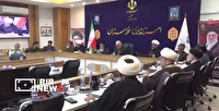 نشست برنامه ریزی مراسم وداع و تشییع پیکر مطهر رهبر شهید در اهواز+فیلم