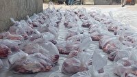 توزیع ۵۰۰ بسته گوشت گوسفند قربانی بین نیازمندان